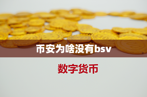 币安为啥没有bsv